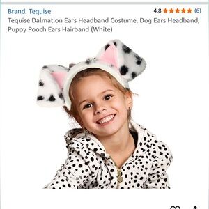 Amazon White and Black Dalmatian Ears Headband